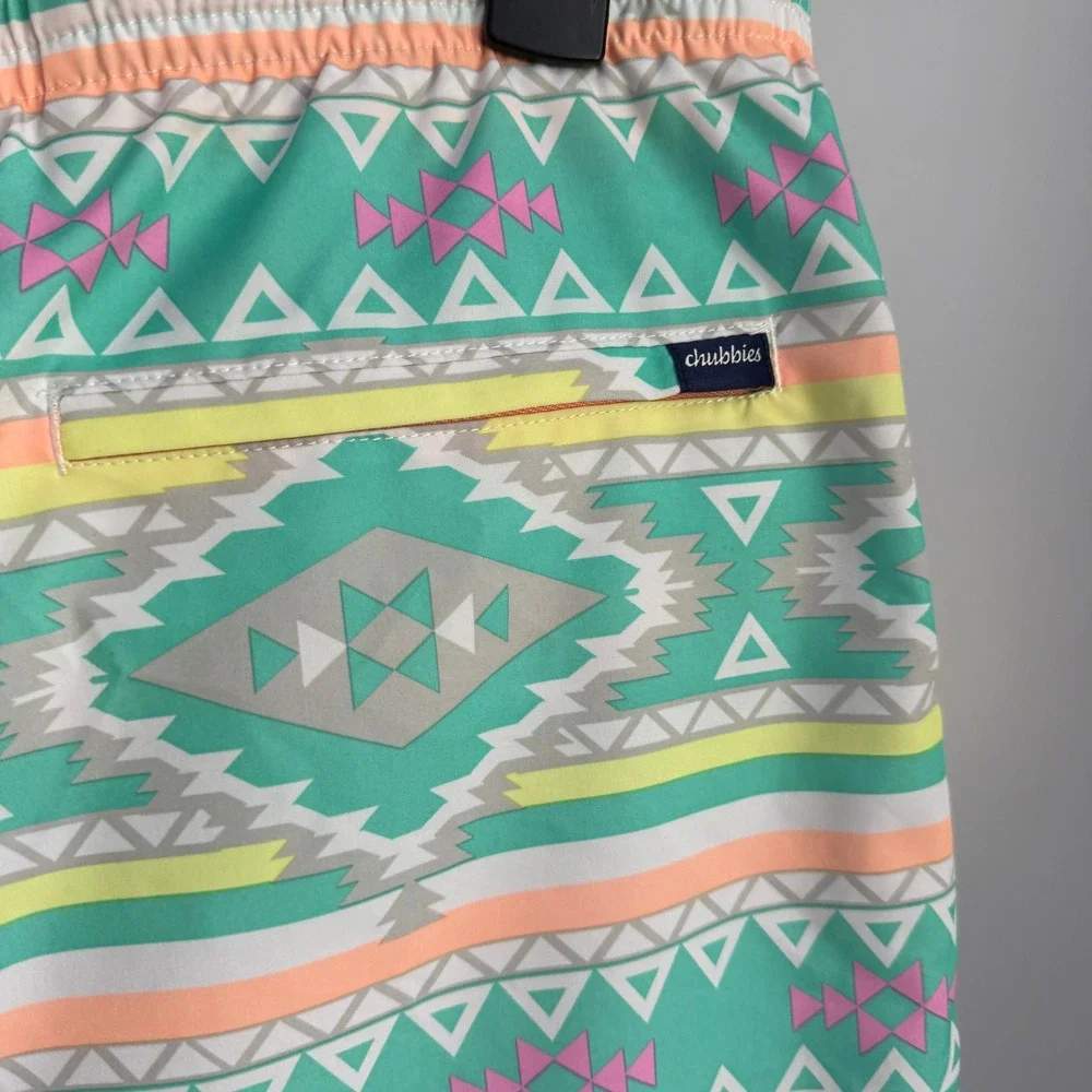 Chubbies XXL Swim Trunks Shorts Aztec Geometric Print Drawstring‎ Menswear